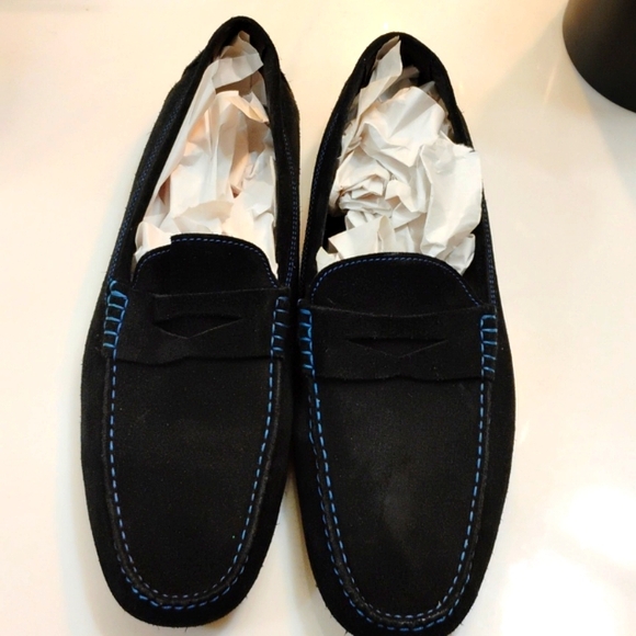 To Boot Black Loafers with Blue Accents - Picture 3 of 11